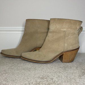 COPY - Zara Basic Real Leather Suede Taupe Pointed Boots